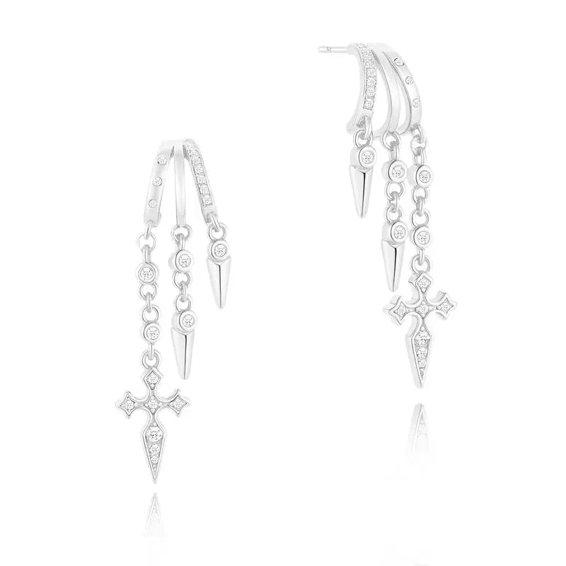 Gania Women's Gold Triple Huggies Earrings