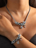 Sophisticated Bear Zodiac Pendant Necklace and Bracelet Set