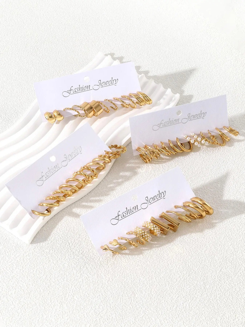 Minimalist Twisted Circular Hoop Earrings Set