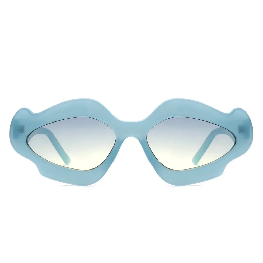 Wavy Geometric Design Women's Retro Fashion Sunglasses