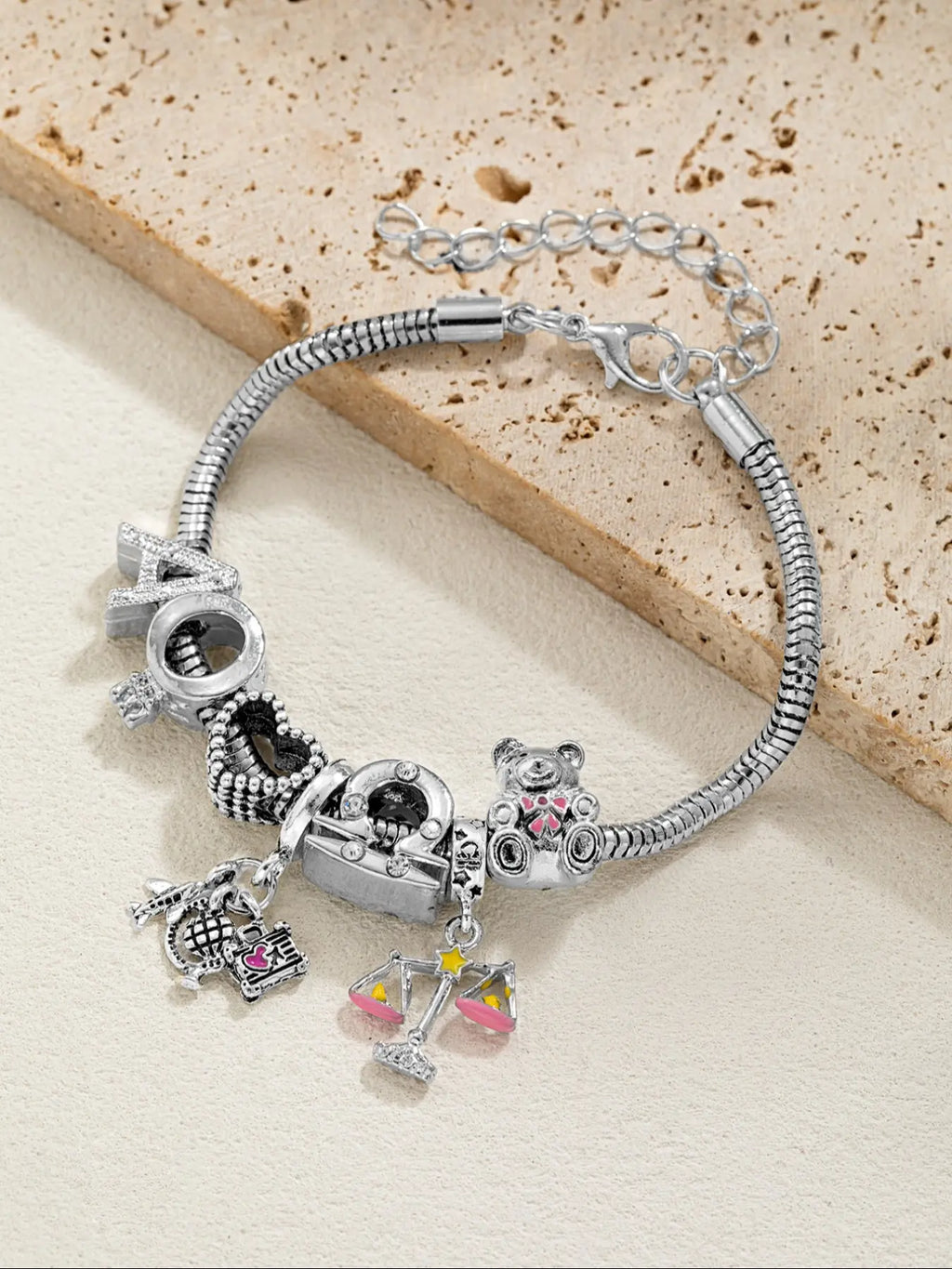 Sophisticated Bear Zodiac Pendant Necklace and Bracelet Set