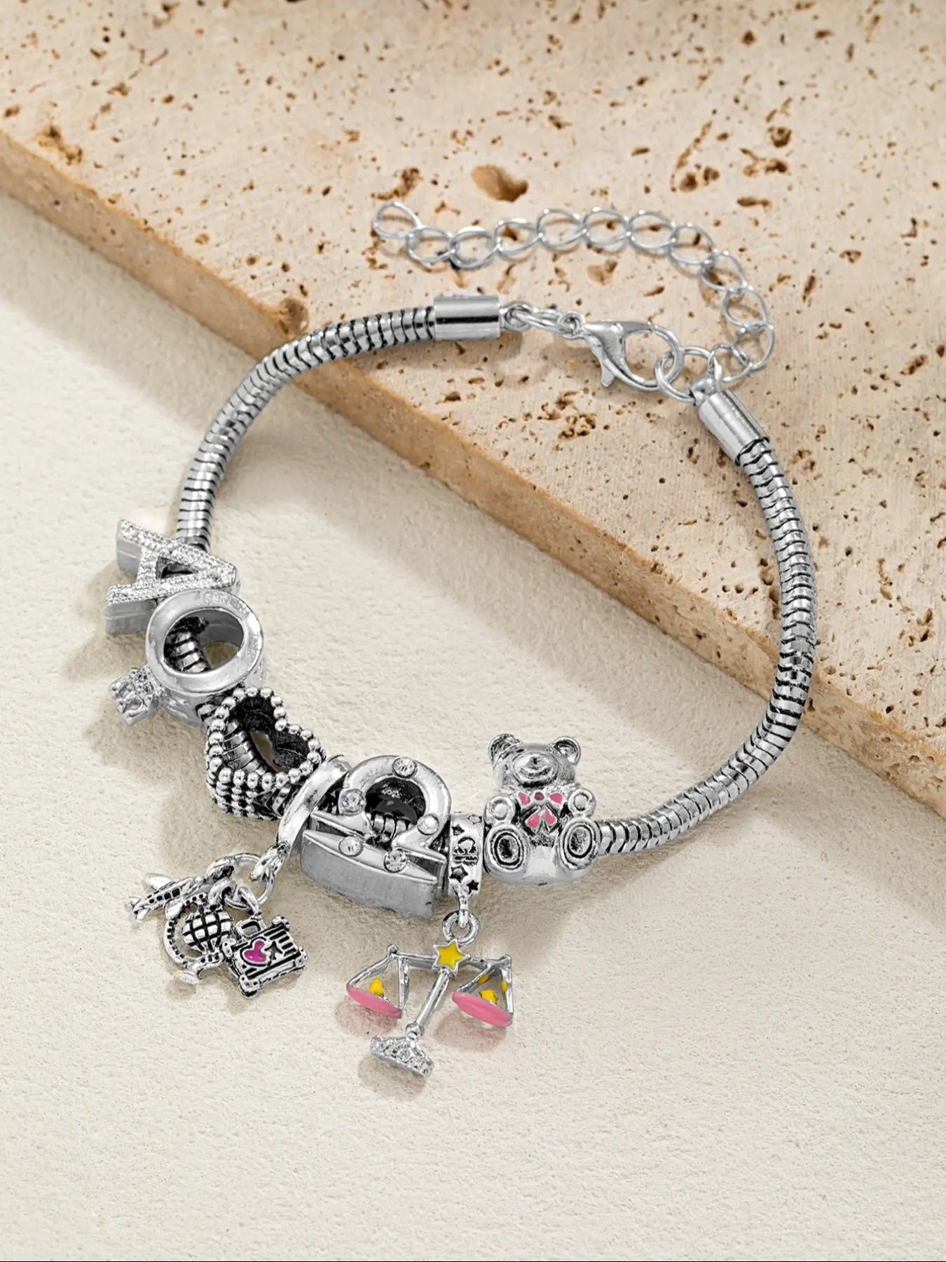 Sophisticated Bear Zodiac Pendant Necklace and Bracelet Set