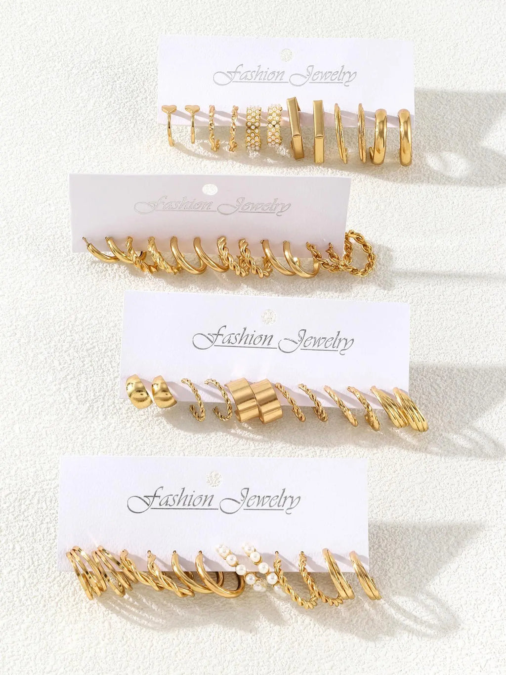 Minimalist Twisted Circular Hoop Earrings Set
