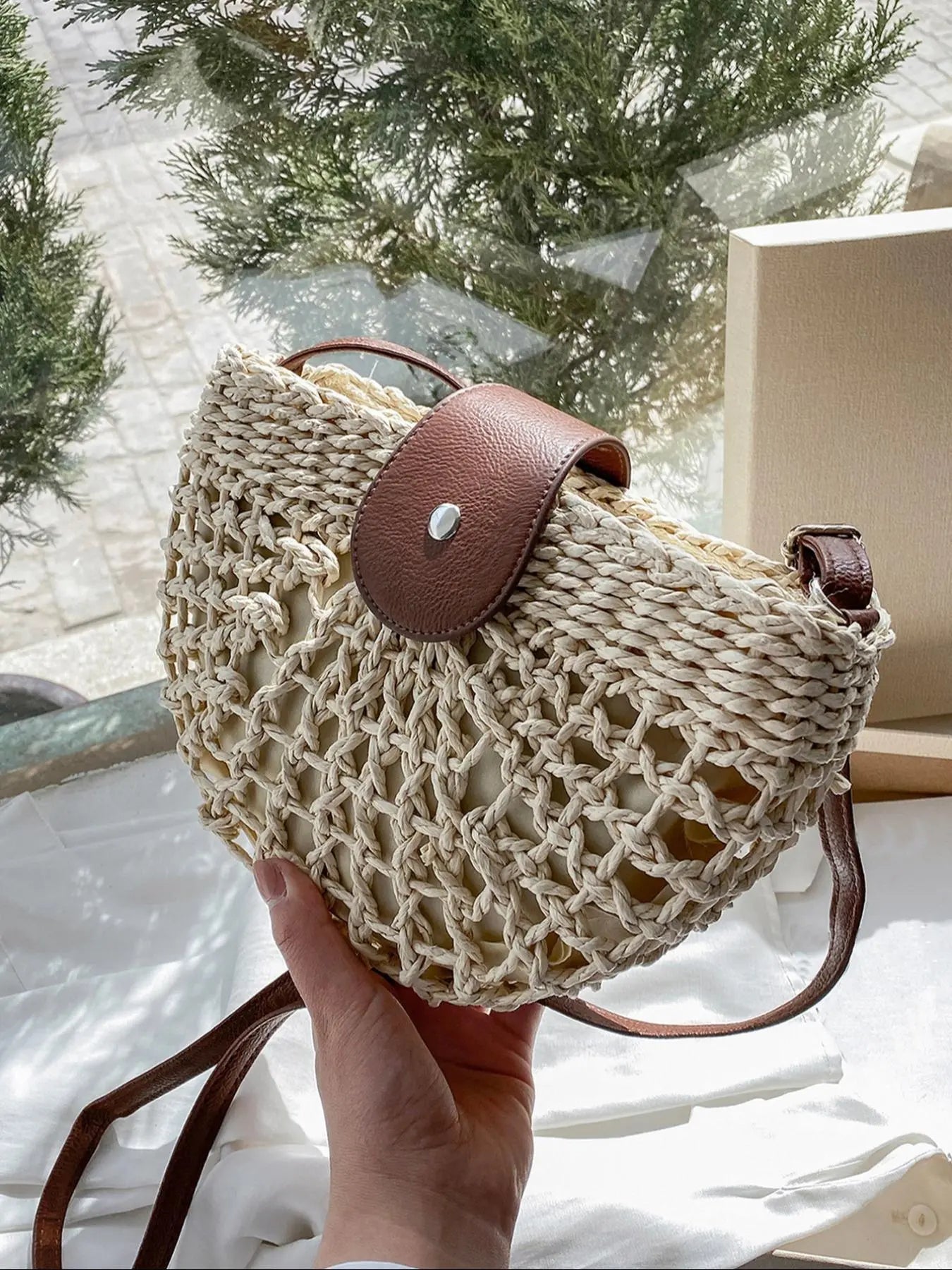 Bohemian Straw Crossbody Bag
