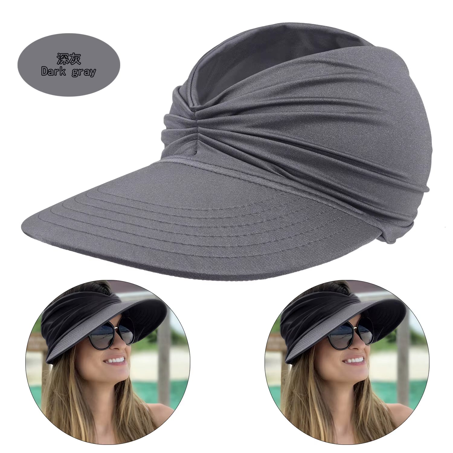 Women's Beach Sun Hat with Hollow Top - UV50+ Sun Protection