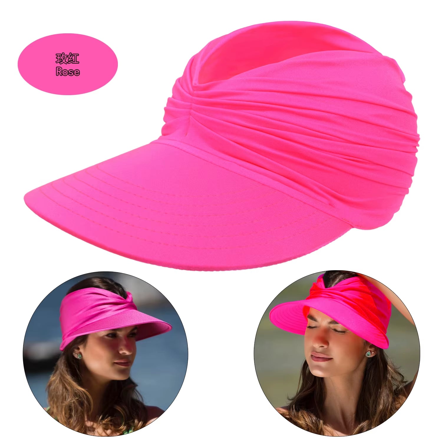 Women's Beach Sun Hat with Hollow Top - UV50+ Sun Protection