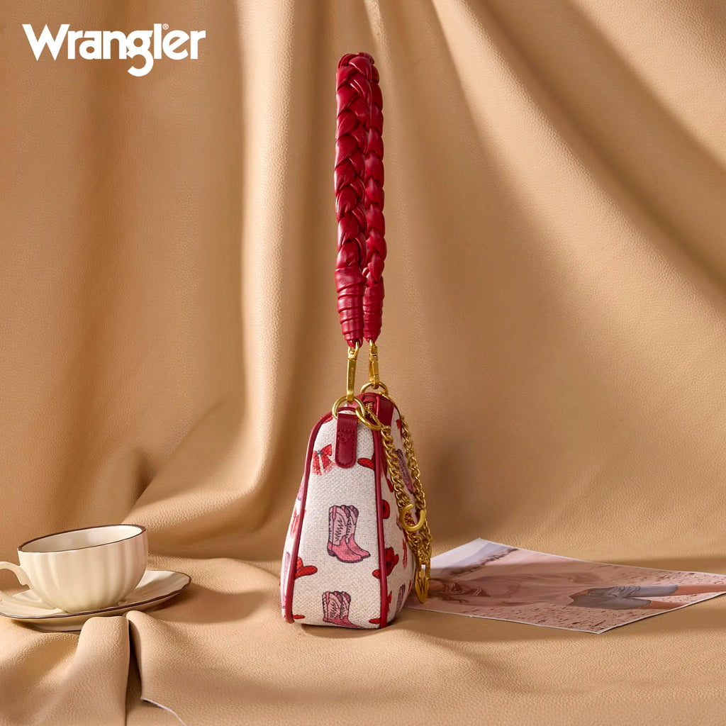 Wrangler Women's Boot Print Shoulder Bag with Chain Strap