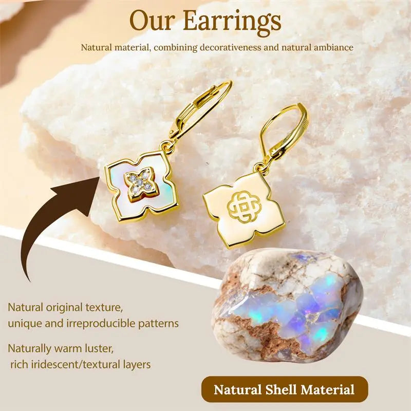 Four-Leaf Clover Diamond-Encrusted Drop Earrings