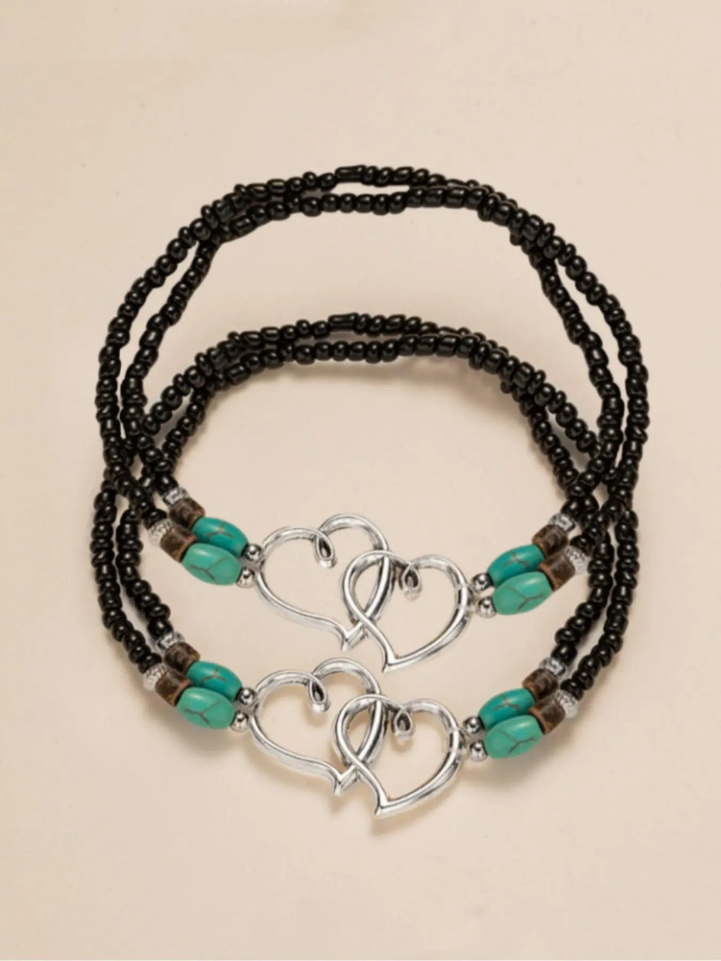 Bohemian Heart Design Beaded Anklet