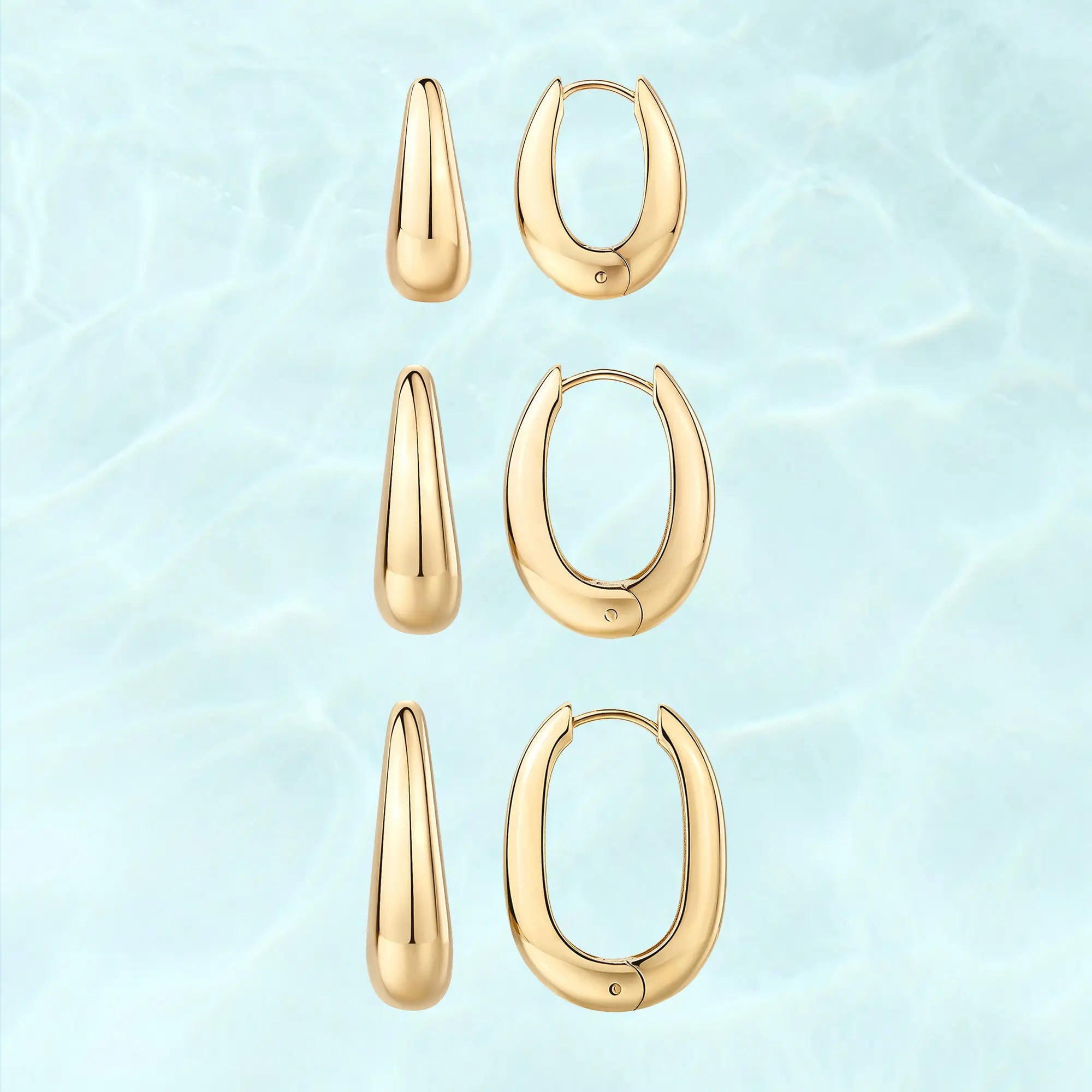 Chunky Hoop Earrings - 14K Gold Plated Stainless Steel