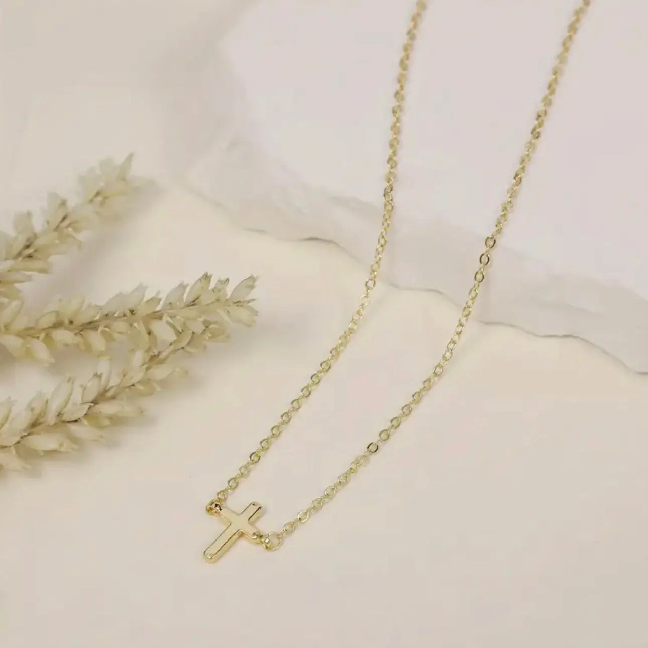 Elegant Minimalist Gold Cross Necklace for Women by North Jewelry