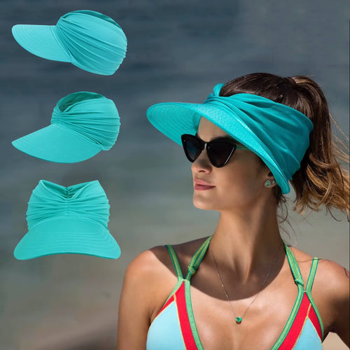 Women's Beach Sun Hat with Hollow Top - UV50+ Sun Protection