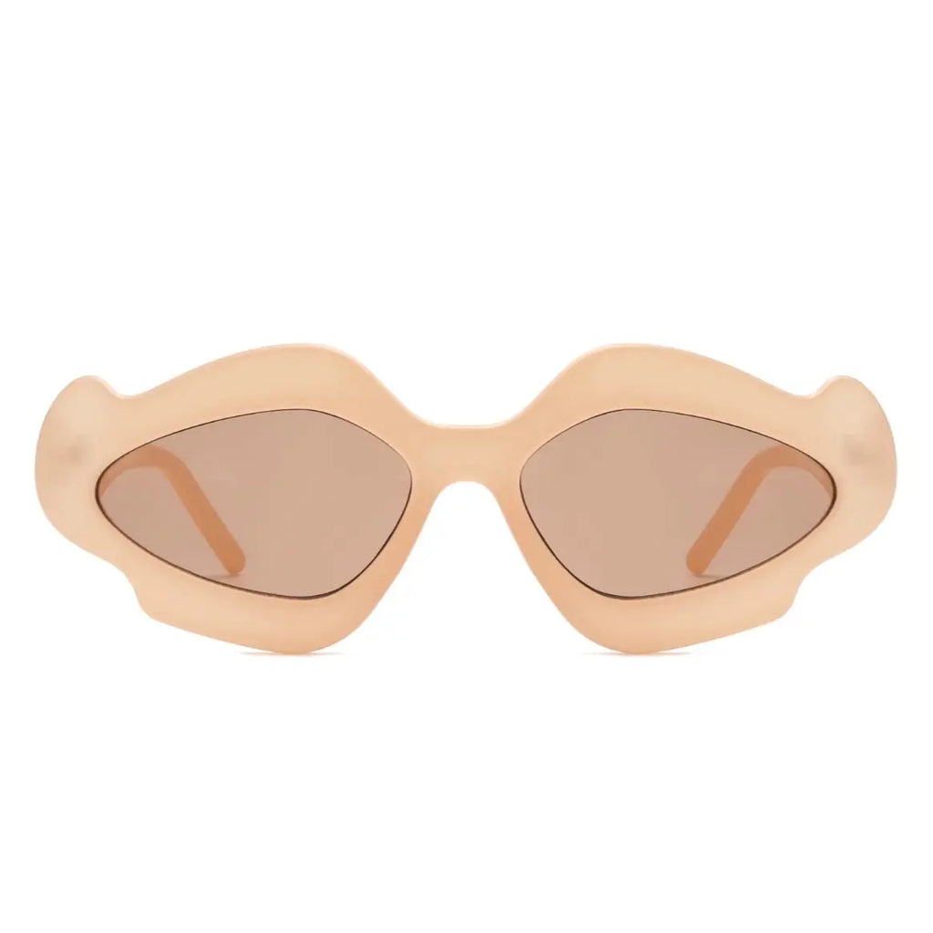Wavy Geometric Design Women's Retro Fashion Sunglasses