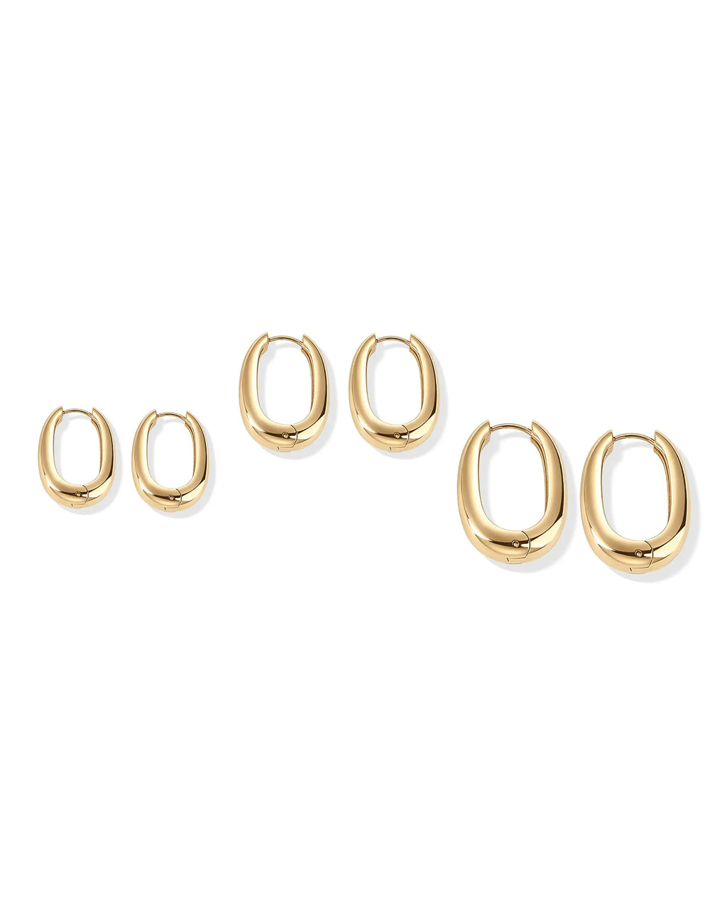 Chunky Hoop Earrings - 14K Gold Plated Stainless Steel