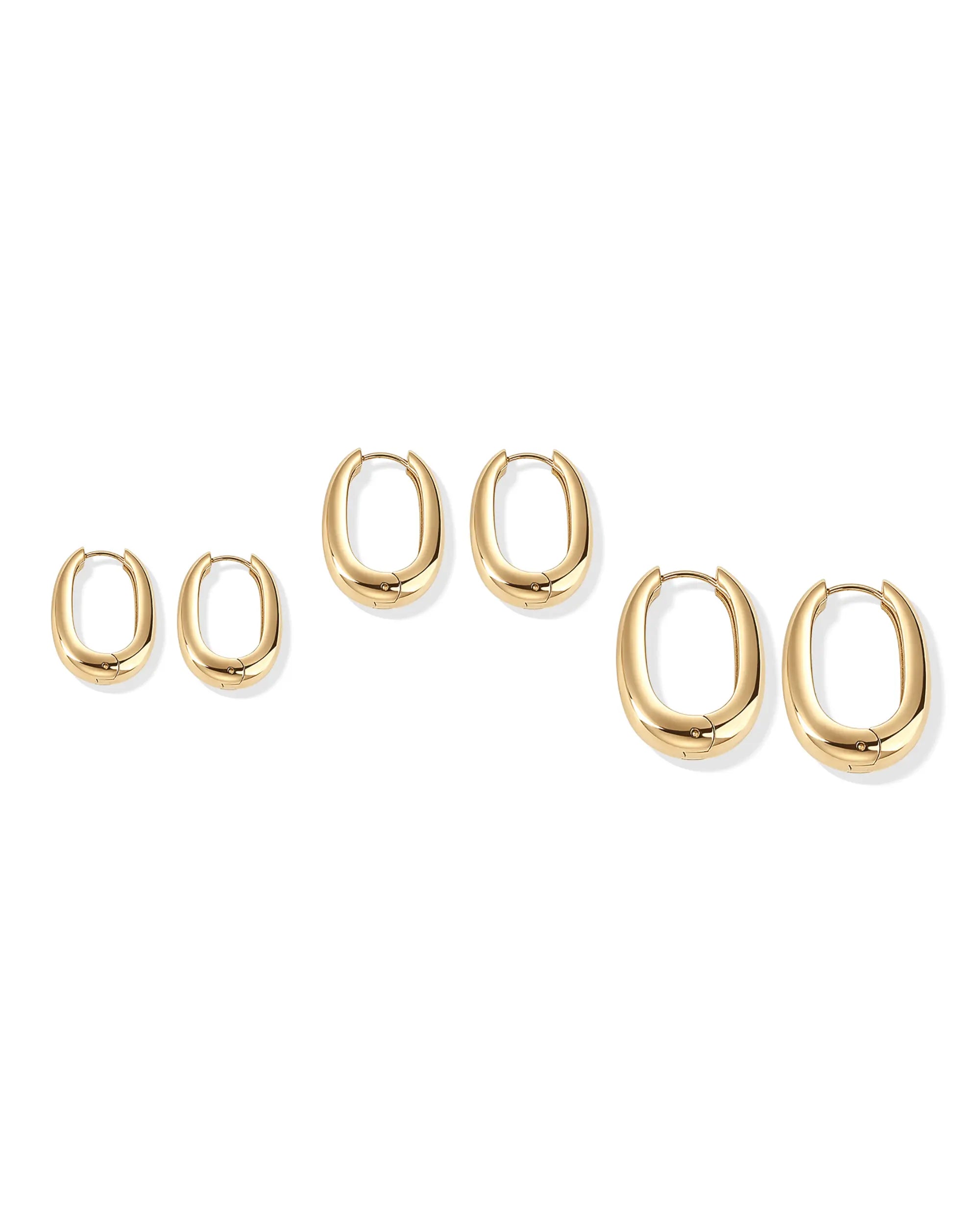 Chunky Hoop Earrings - 14K Gold Plated Stainless Steel