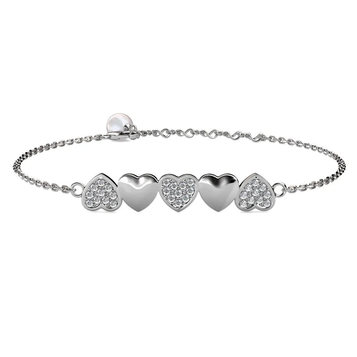 Juliette 18K White Gold Plated Heart Bracelet