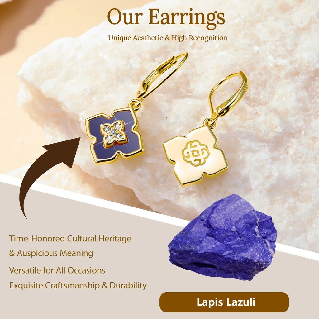 Four-Leaf Clover Diamond-Encrusted Drop Earrings