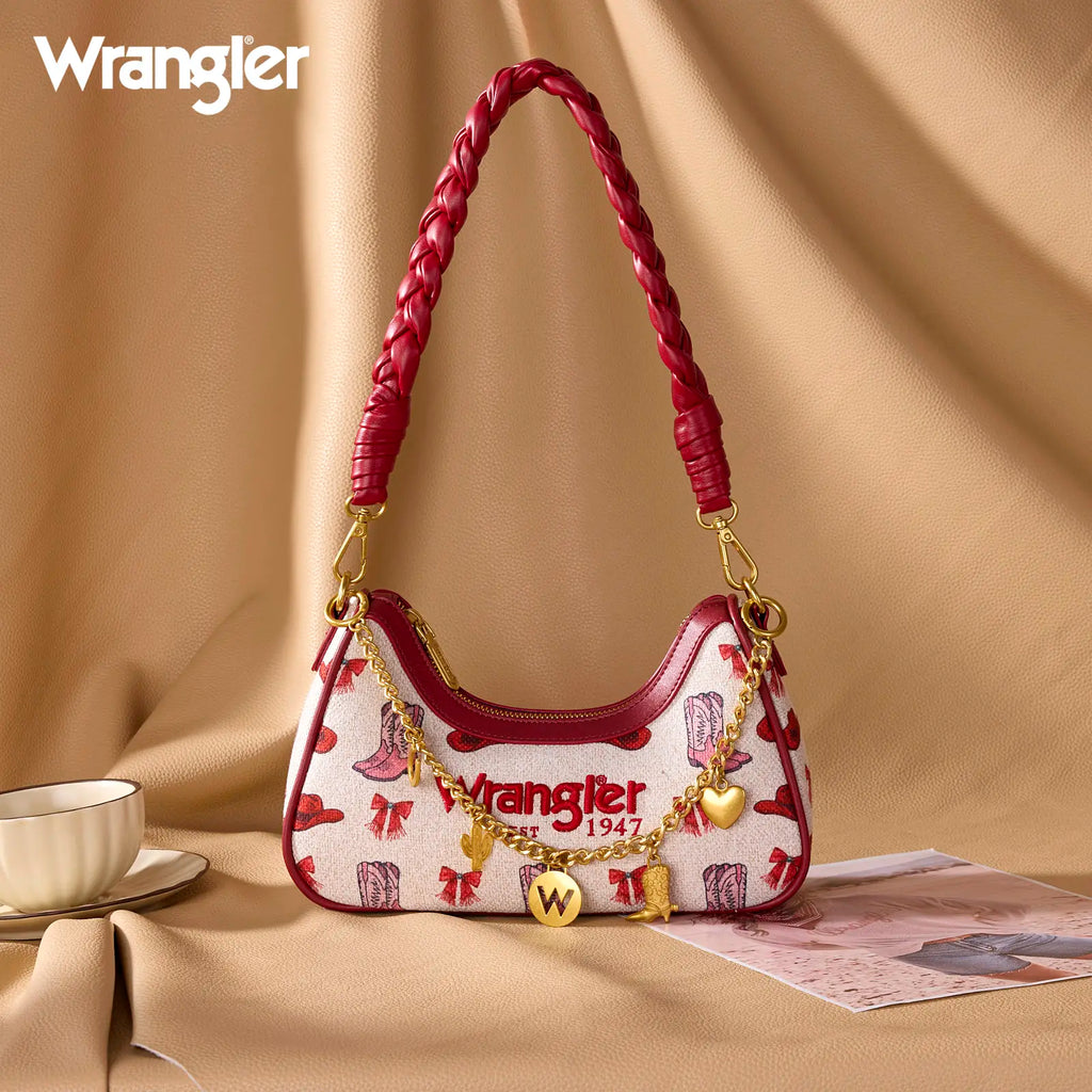 Wrangler Women's Boot Print Shoulder Bag with Chain Strap