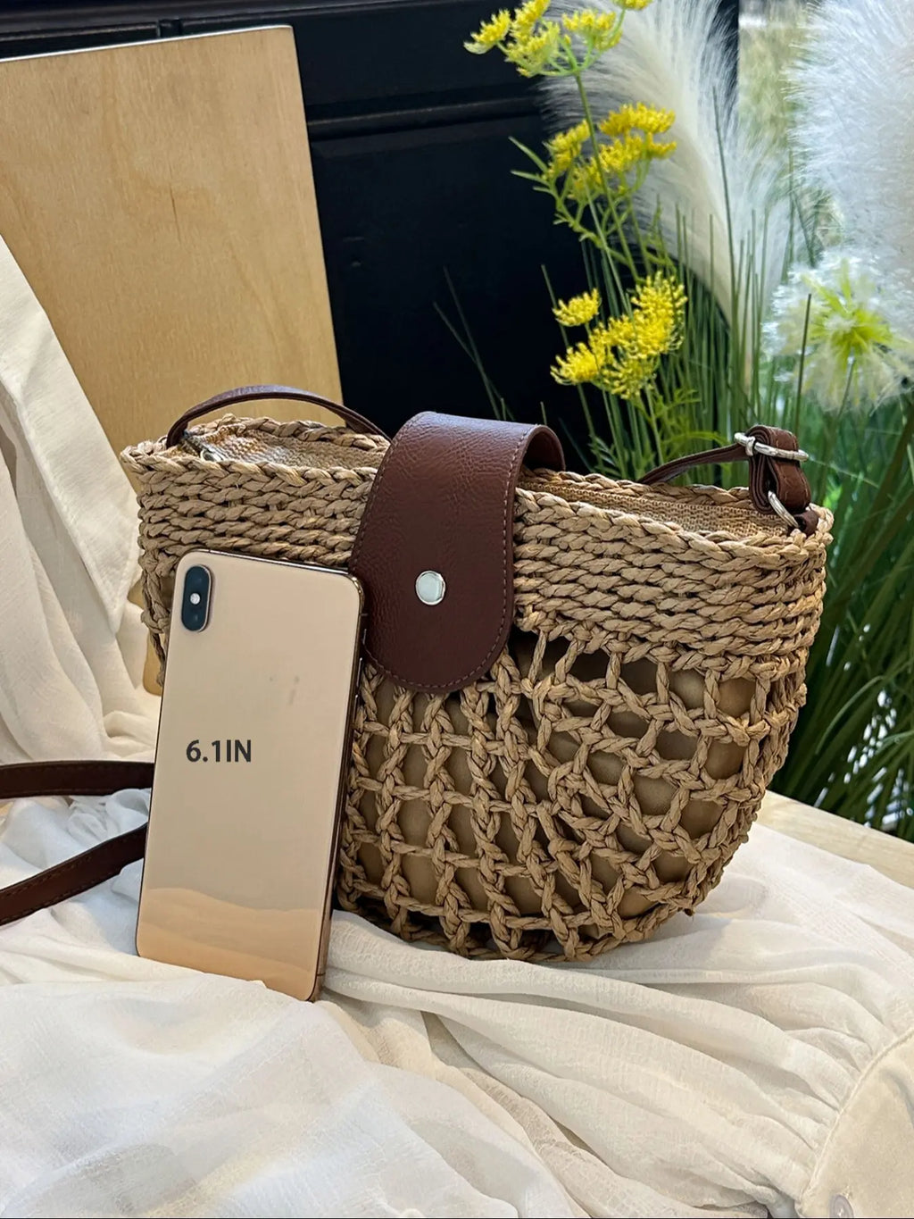 Bohemian Straw Crossbody Bag