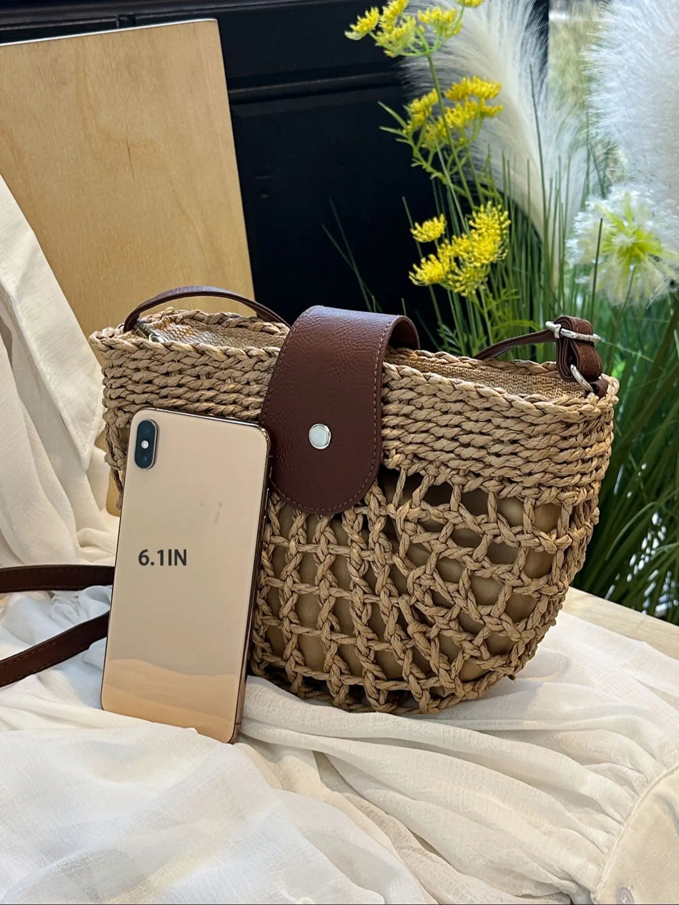 Bohemian Straw Crossbody Bag