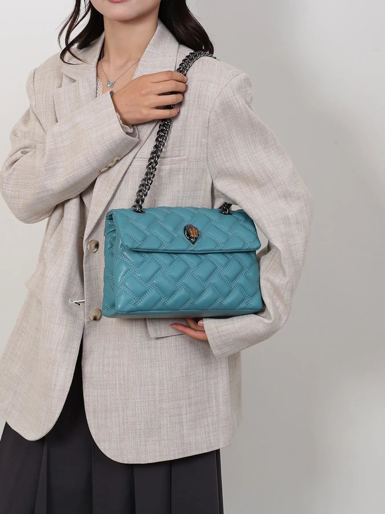 Elegant Plaid Crossbody Shoulder Bag