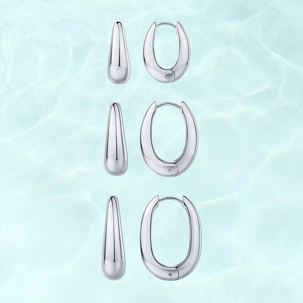 Chunky Hoop Earrings - 14K Gold Plated Stainless Steel