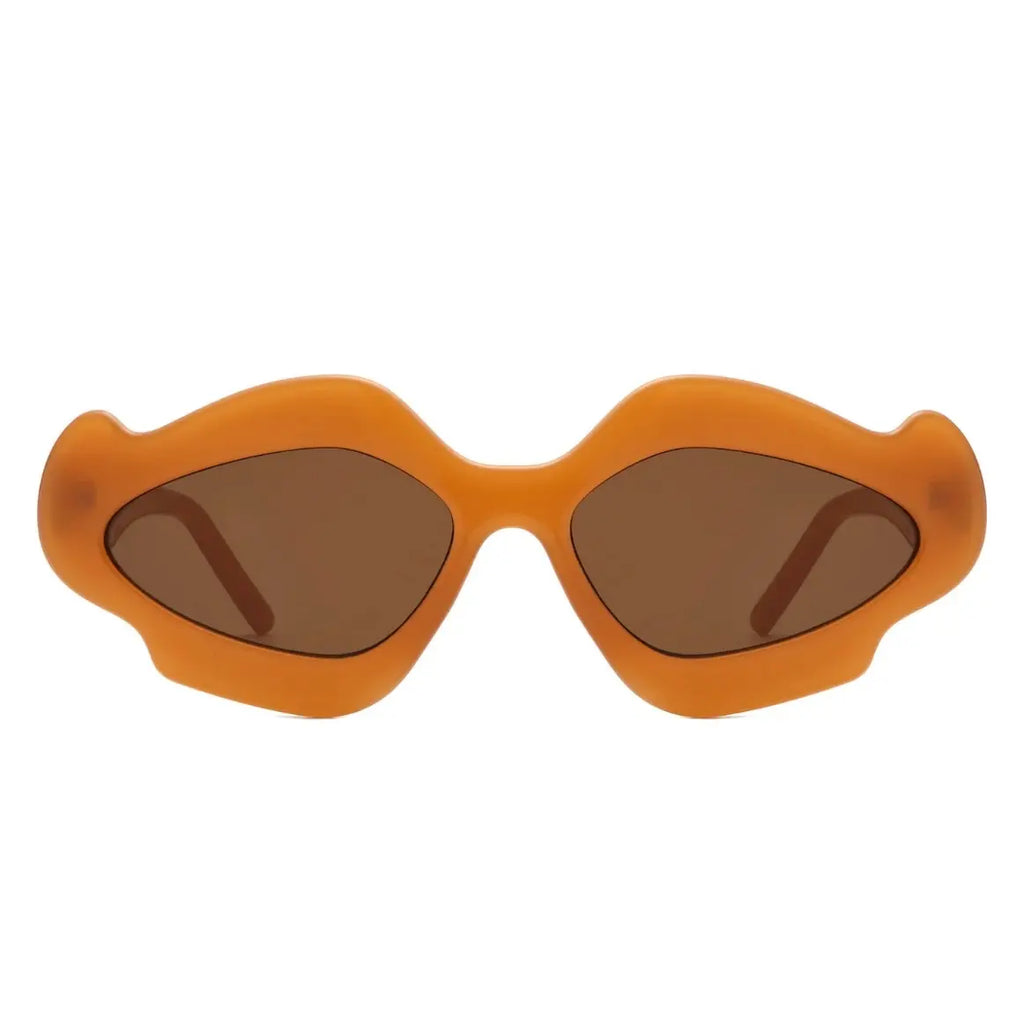 Wavy Geometric Design Women's Retro Fashion Sunglasses