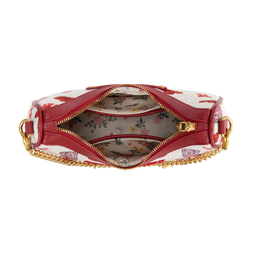 Wrangler Women's Boot Print Shoulder Bag with Chain Strap