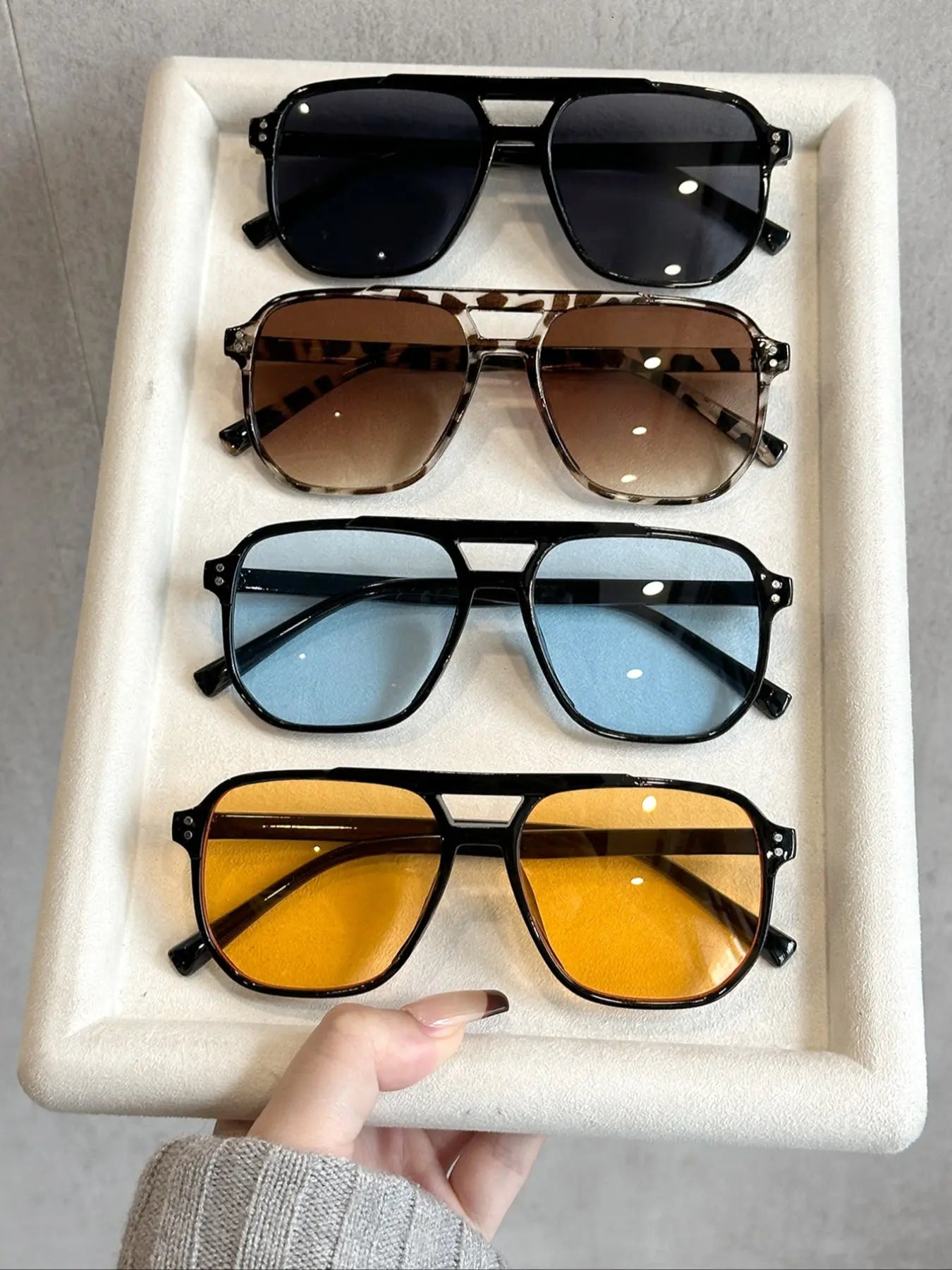 Unisex Retro Aviator Sunglasses Set