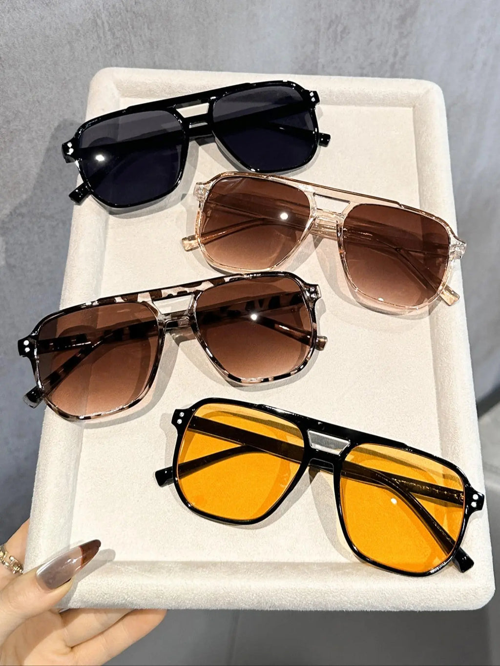 Unisex Retro Aviator Sunglasses Set