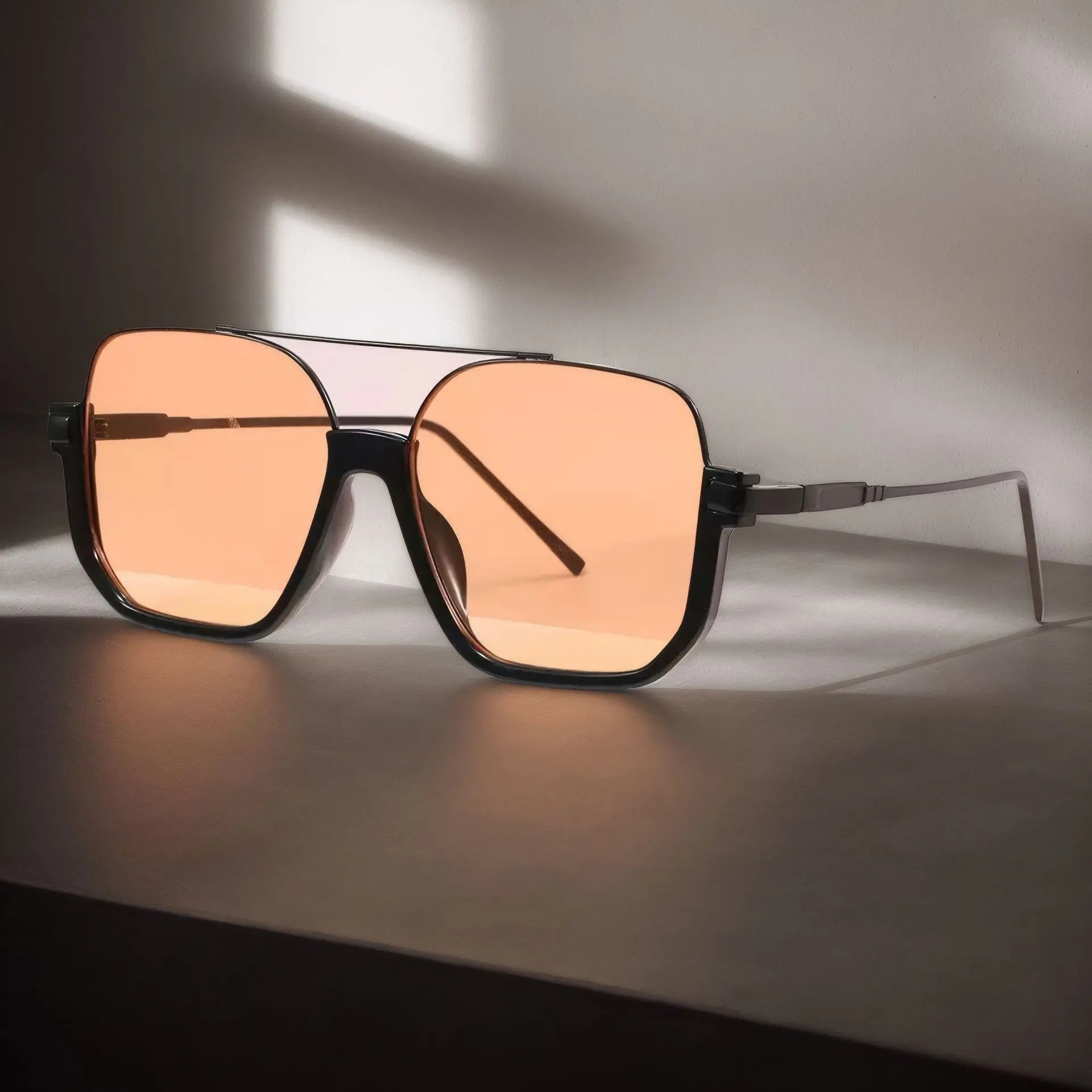 2-Pack Oversized Square Double Bridge Sunglasses - Y2K American Retro Fashion with UV Protection Aviator Shades
