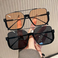 2-Pack Oversized Square Double Bridge Sunglasses - Y2K American Retro Fashion with UV Protection Aviator Shades