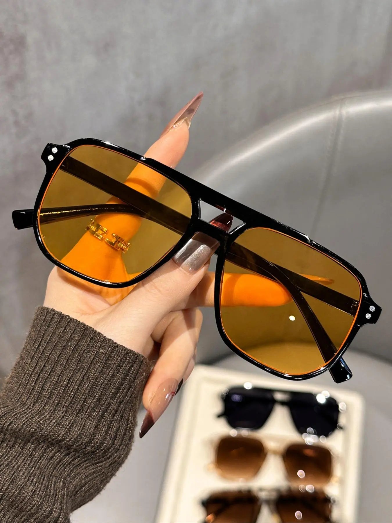Unisex Retro Aviator Sunglasses Set