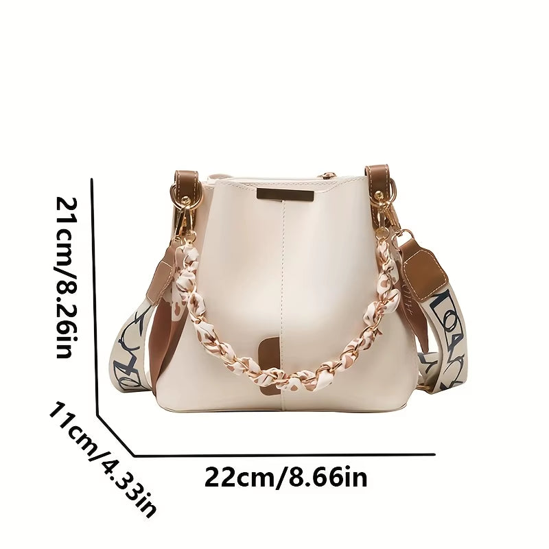 New! Ribbon Chain Bucket Bag