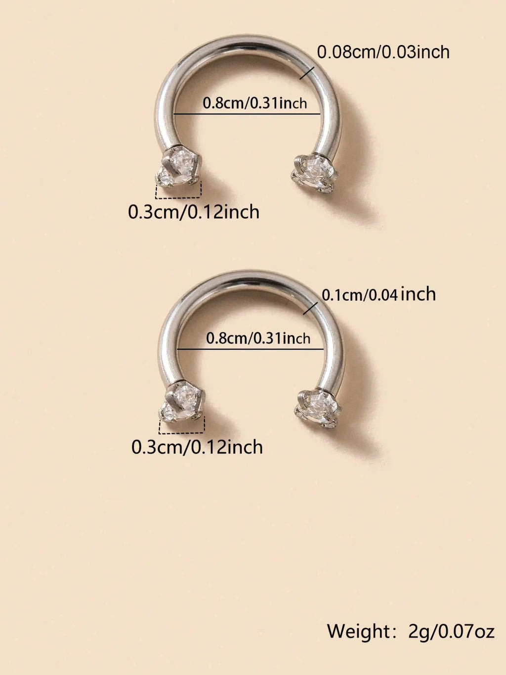 Stainless Steel CZ-Inlaid Nose Ring for Unisex - Elegant Body Jewelry for Everyday and Special Occasions, Trendy Versatile Design, Perfect Gift for Nose Piercing Enthusiasts