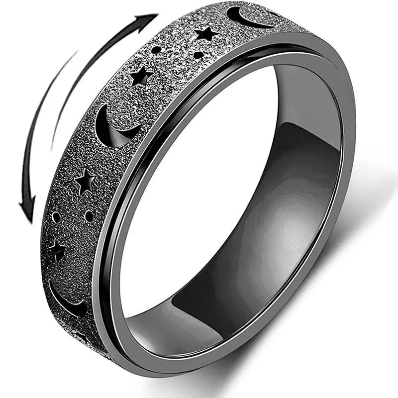 FLORIDECO Stainless Steel Adjustable Fidget Rings for Anxiety Relief - Elegant Rose Gold Spinner Ring for Women, Sizes 5-13, Durable Stress-Relieving Design
