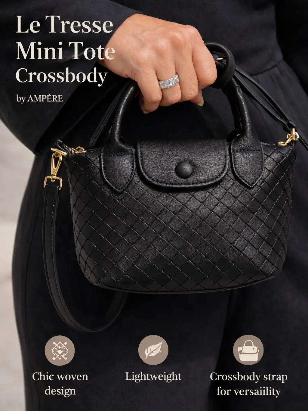 Ampere Le Mini Tressé Woven Mini Tote Bag