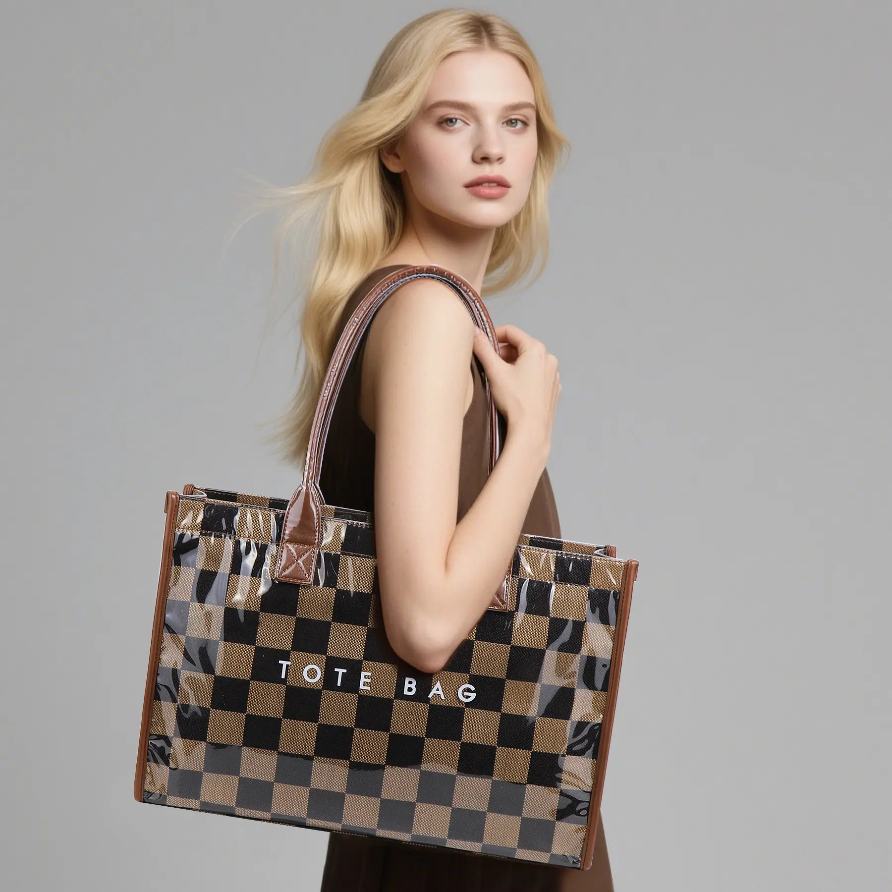 Vintage Checkerboard Tote Bag