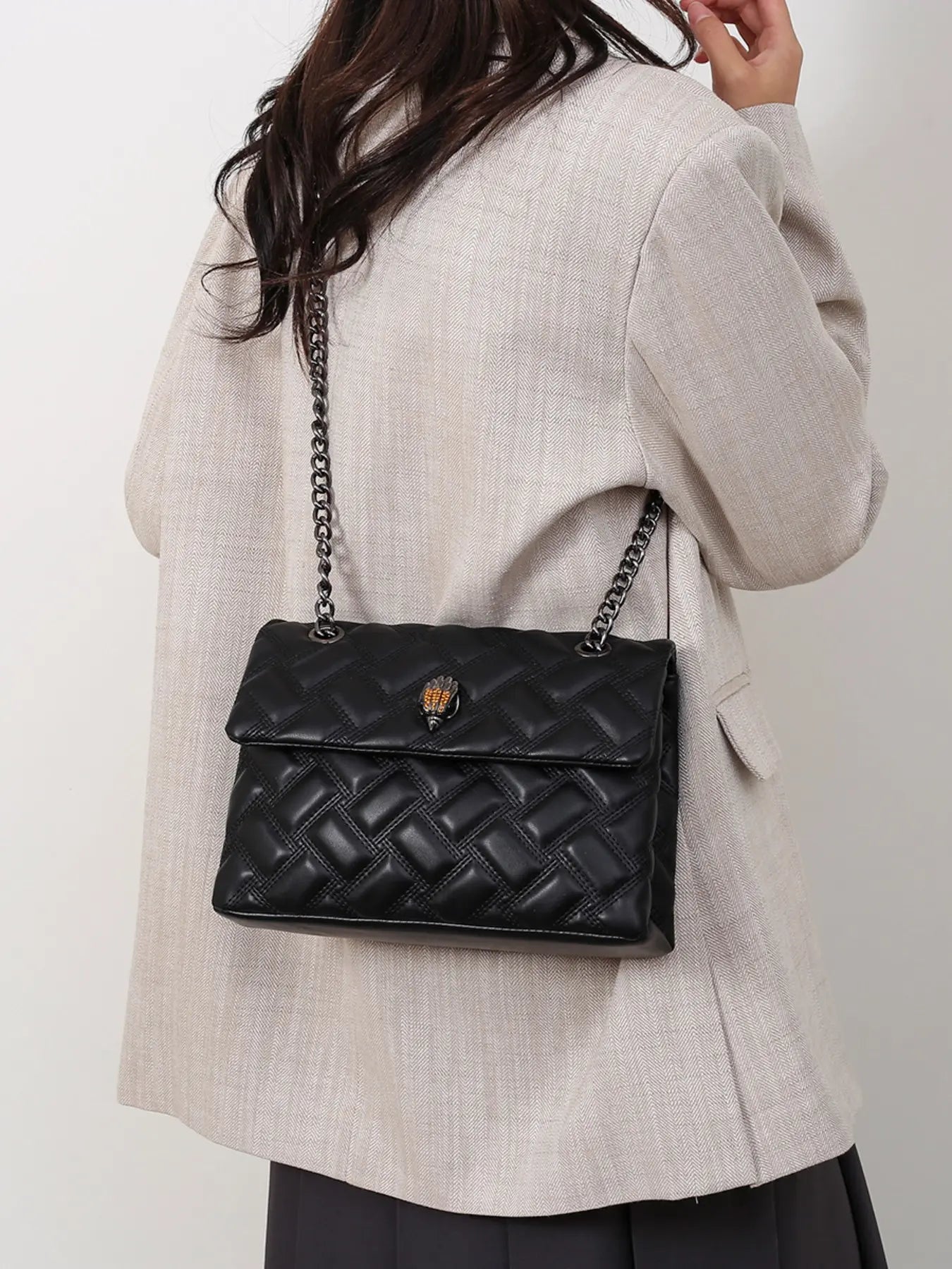 Elegant Plaid Crossbody Shoulder Bag