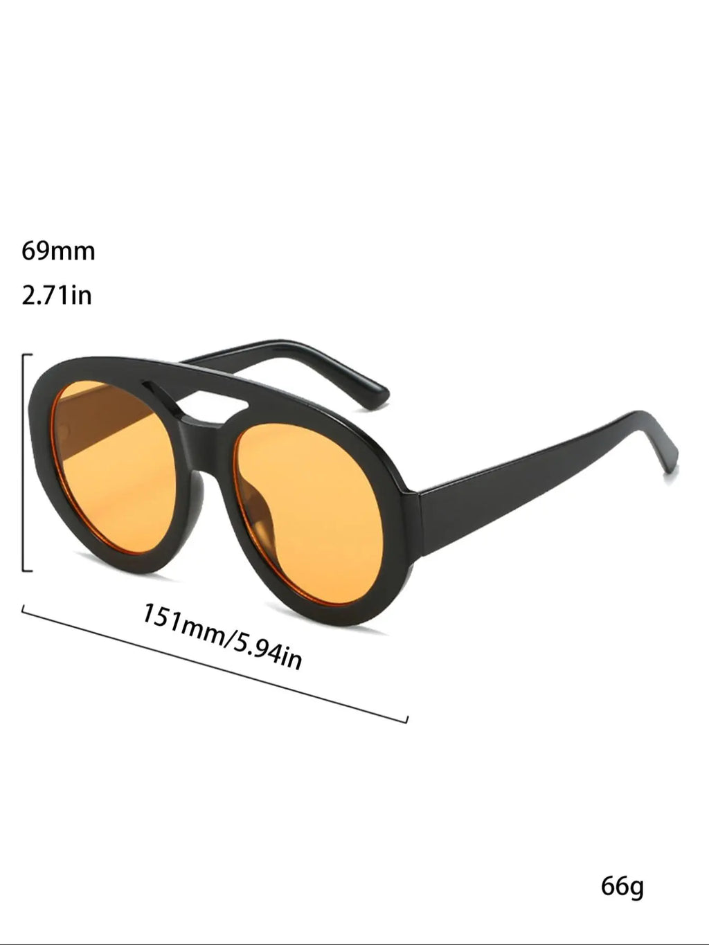 Large Frame Double Bridge Round Glasses