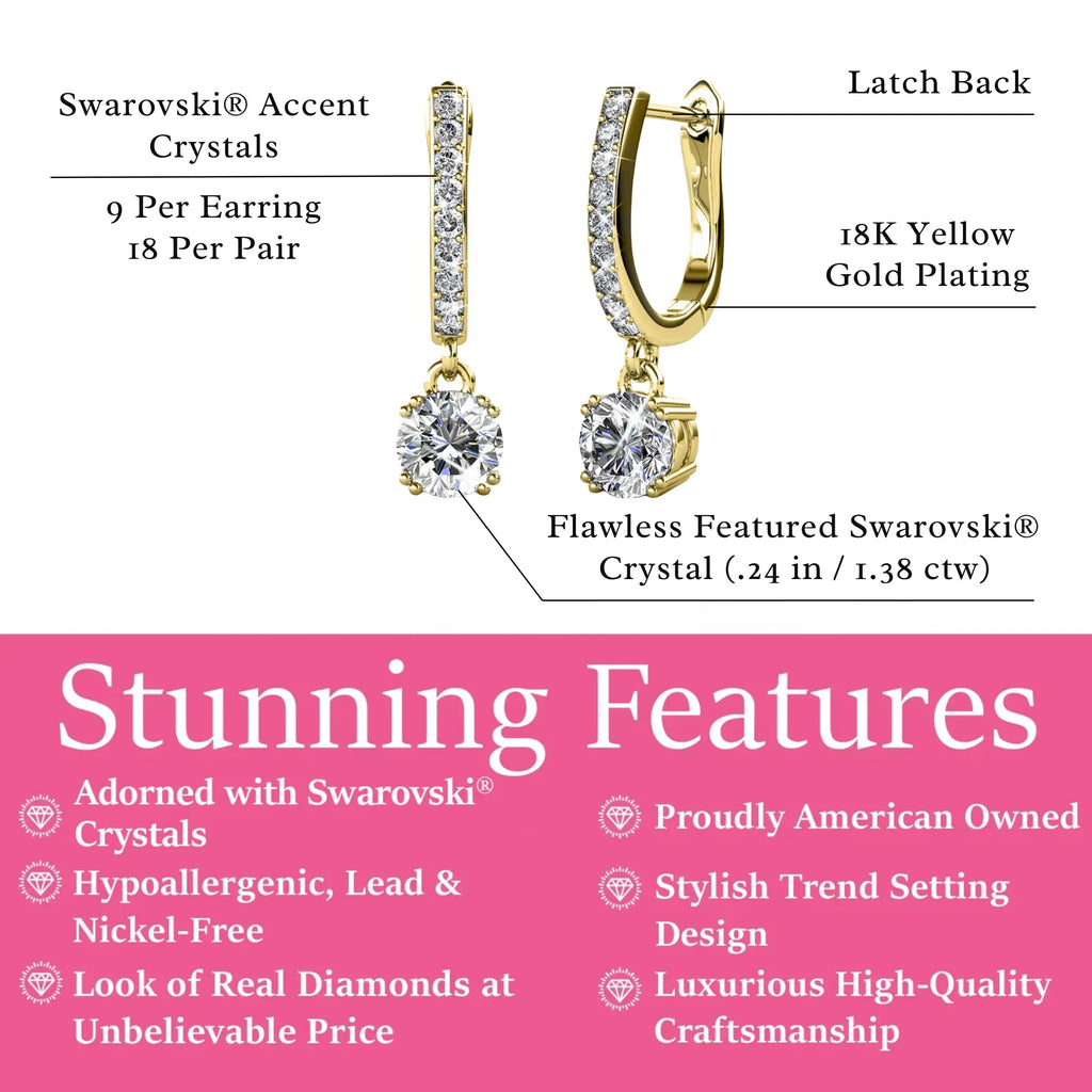 Mckenzie 18K White Gold Plated Drop Earrings