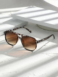 Unisex Retro-Inspired Leopard Pattern Sunglasses