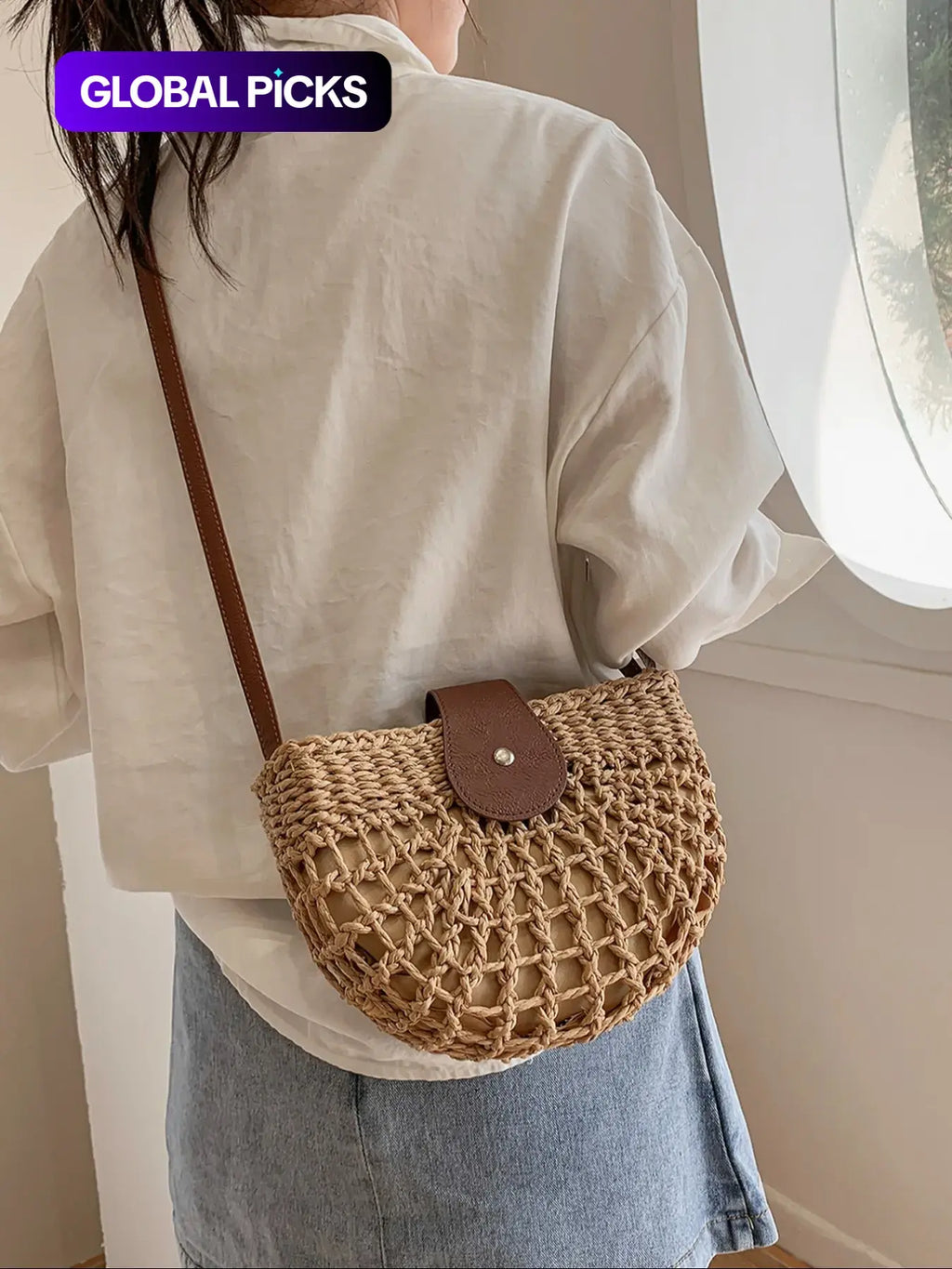 Bohemian Straw Crossbody Bag