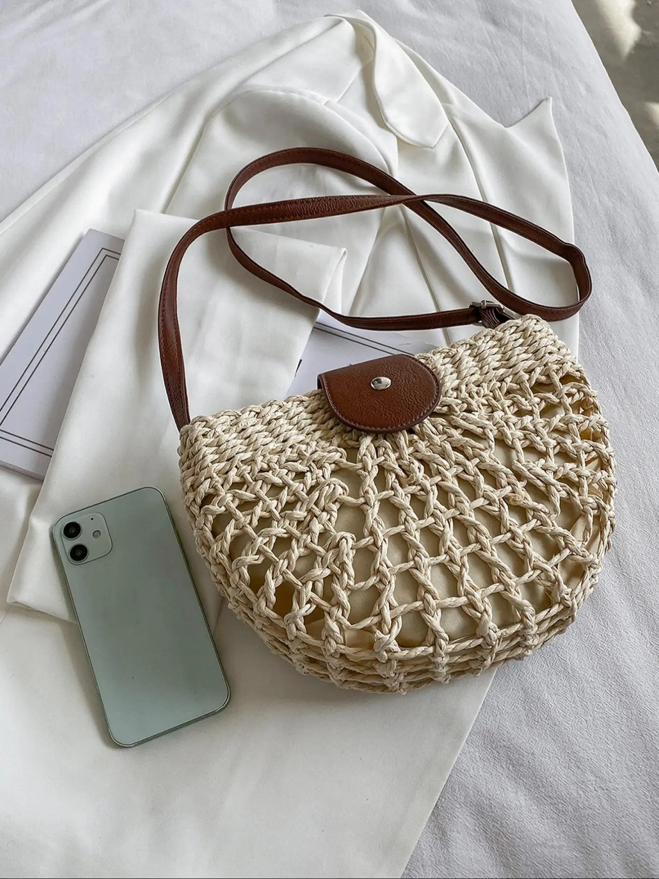 Bohemian Straw Crossbody Bag