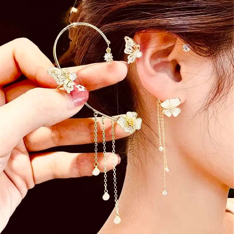 Butterfly Tassel Ear Cuffs