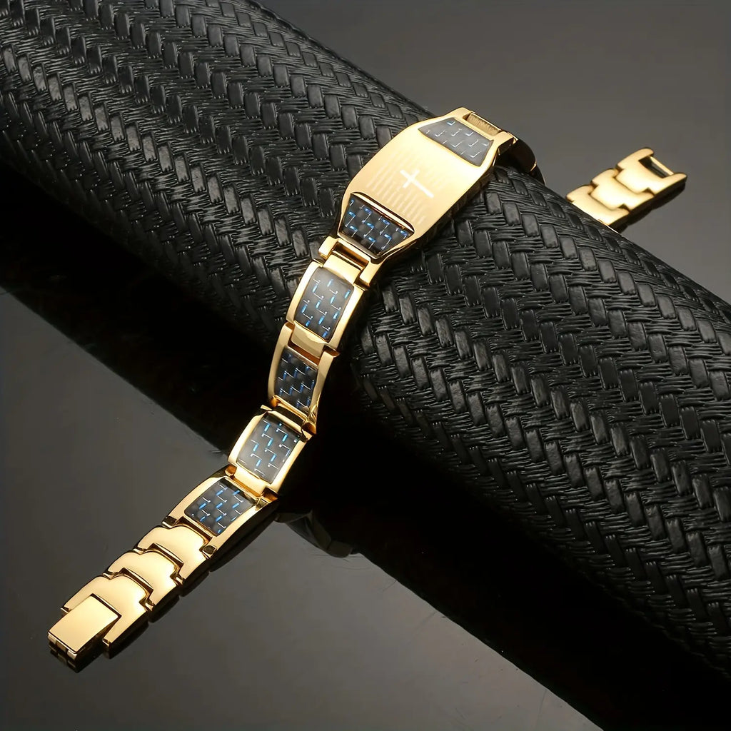 Men's Stainless Steel Cross Magnetic Bracelet