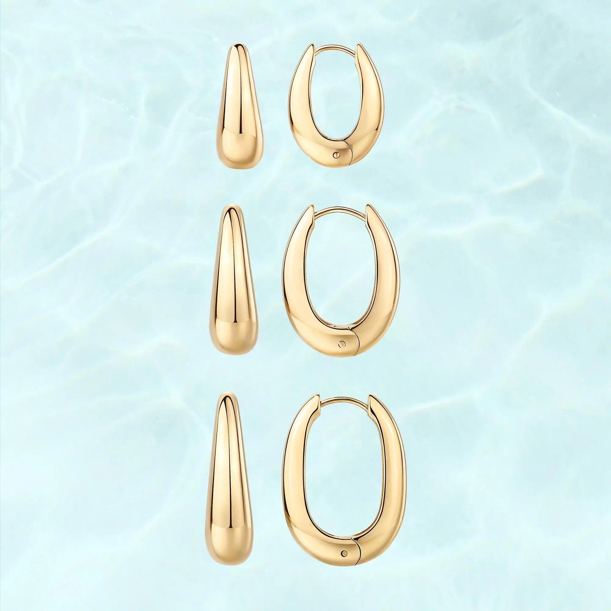Chunky Hoop Earrings - 14K Gold Plated Stainless Steel