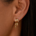 Gania Women's Gold Triple Huggies Earrings