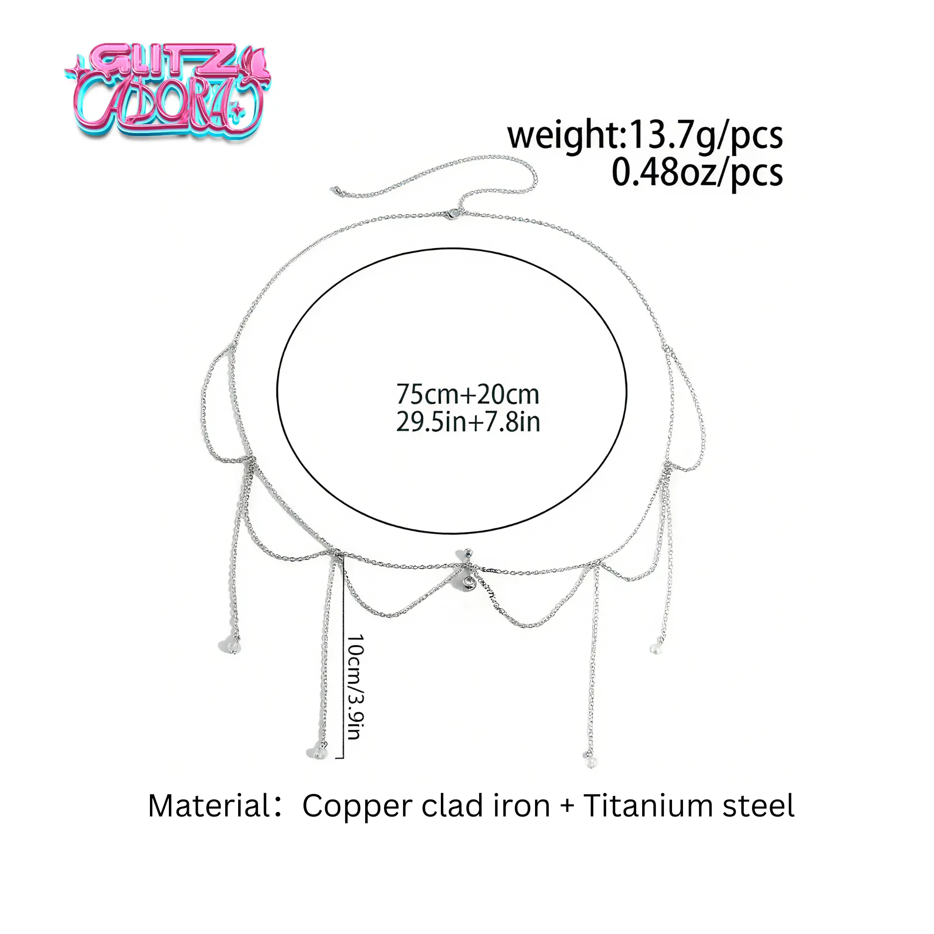 Glitzadora Dual-Use Waist Chains and Belly Button Ring
