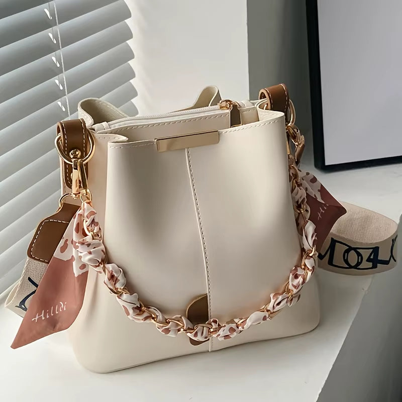 Ribbon Chain Bucket Bag